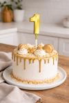 Cake star Dortová svíčka zlatá č.1