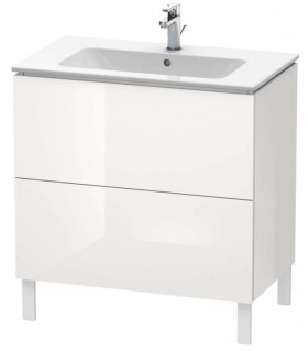 DURAVIT - L-Cube Umyvadlová skříňka 86x82x48 cm, 2 zásuvky, lesklá bílá LC662602222