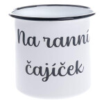 Hrnek smaltový dekorační Na ranní čajíček 1000 ml