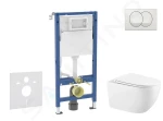Geberit Set předstěnové instalace, klozetu Gaia a sedátka softclose, tlačítko Delta, bílá SANI11CA3143B
