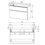 MEREO - Mailo, koupelnová skříňka 101cm, antracit, chrom madlo CN532S