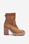 Dámské kůží síťované boty na podpatku Camel Lewski 3386 39