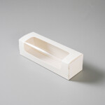 Cake star Krabička na makronky bílá s okénkem 20x6,5x5,5cm