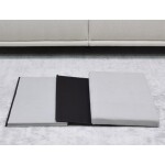 Taburet s úložným prostorem, krémová manšestrová látka