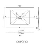 CERANO - Sprchová vanička obdélníková FlexiCut - SMC/minerální kompozit - upravitelná - černá matná - 140x100x3 CER-666118
