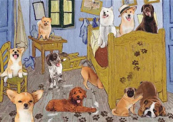 TREFL Puzzle Psí revoluce v pokoji van Gogha