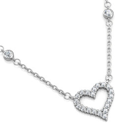 Elenys pozlacený náhrdelník Swarovski® Srdce 18K bílé zlato