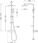 MEXEN/S - CQ54 sprchový sloup s termostatickou baterií, černá / chrom 772505495-71