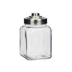 MADAM STOLTZ Skleněná dóza Steel Lid 1400 ml, čirá barva, sklo, kov