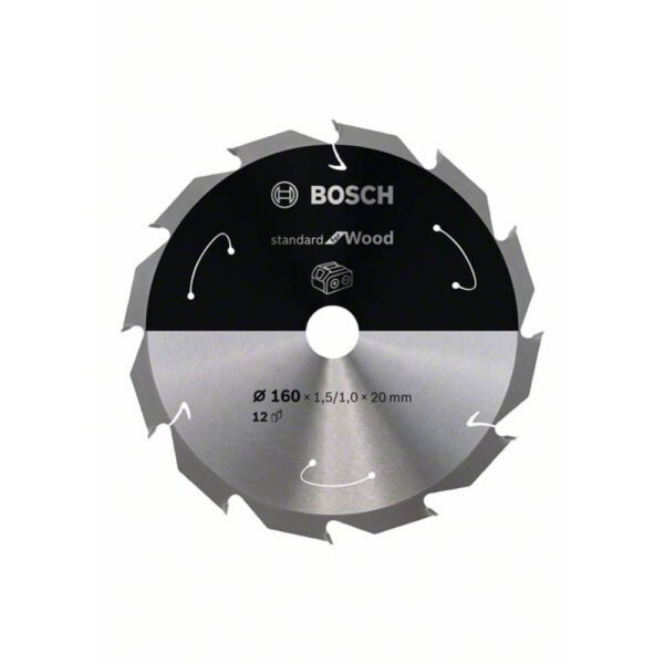 Bosch Accessories Bosch 2608837675 tvrdokovový pilový kotouč 160 x 20 mm Počet zubů (na palec): 12 1 ks