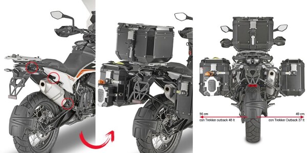 Plo9430Cam trubkový nosič PL One-Fit pro Ktm Adventure 790/790R (19-20) pro boční kufry Obkn