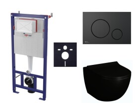 Cenově zvýhodněný závěsný WC set SAT do lehkých stěn / předstěnová montáž + WC SAT Infinitio SIKOSSINFB68K SIKOSSINFB68K