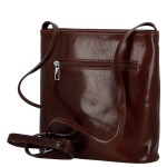 Luxusní dámská kožená crossbody kabelka Liara, hnědá