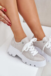 Tenisky Sportovní Boty Na Platformě CheBello 4632 Stříbrné 38