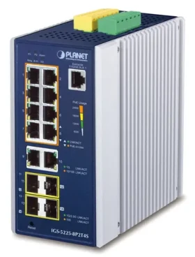 Planet IGS-5225-8P2T4S / Switch průmyslový / L3 / 8x 1Gb PoE 240W / 2x 1Gb SFP / 2x 2,5Gb SFP / -40 až 75°C (IGS-5225-8P2T4S)
