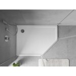 MEXEN - Flow pětiboká sprchová vanička slim levá 90 x 80, bílá lesk 46P108090L