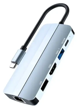 Devia EC704 Leopard Series tmavě šedá / USB-C hub / 9 v 1 (6942297108998)