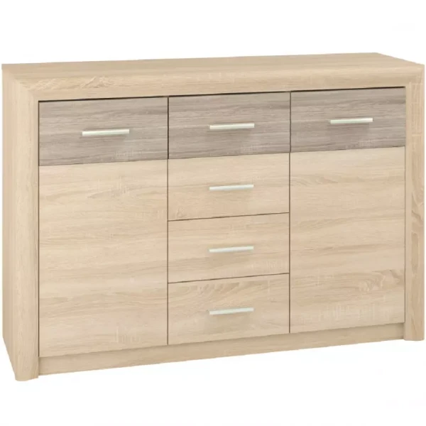 Komoda Castel 138cm dub sonoma/ sonoma lanýž