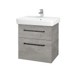 Dřevojas - Umyvadlová skříňka Q MAX SZZ2 60 - D01 Beton / Úchytka T06 / D01 Beton 67529H