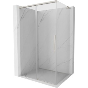 MEXEN/S - Rox L sprchový kout posuvný 120 x 80, transparent, nikl kartáčovaný 8C2L-120-080-97-00