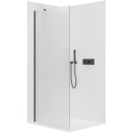 CERANO Sprchová zástěna Walk-in Onyx Y L/P - 8 mm - černá matná, mléčné sklo - 100x200 cm