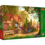 Puzzle Premium Plus - Čajový čas: Došková chalupa 1000 dílků 68,3x48cm v krabici 40x27x6cm - Trefl