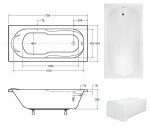 HOPA - Obdélníková vana VINDOBONA - Nožičky k vaně - S nožičkami, Rozměr vany - 180 × 80 cm OLVVIN18+OLVPINOZ