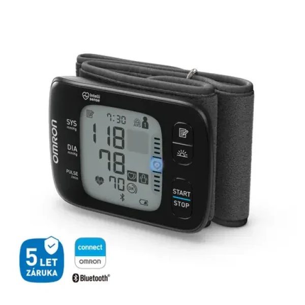 OMRON RS7 Intelli IT černá / Digitální tonometr na zápěstí / doprodej (00058-O)