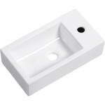 CERANO - Umývátko keramické Vivo - závěsné pravé - bílá lesklá - 45,5x25 CER-476993