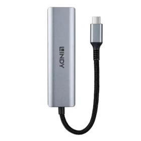 Lindy USB-C šedá / Rozbočovač / 4x USB-C 3.2 Gen 2 / 10 Gbit/s (43414)
