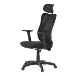 Židle kancelářská, nastavitelný podhlavník, potah černá síťovina mesh, mechanika permanent kontakt