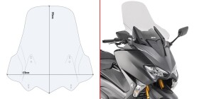 D2133St plexi čiré Yamaha T-Max 530 (17-19)/T-Max 560 (20-21), vxš595x610 mm