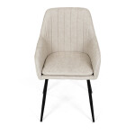 Židle jídelní, krémová látka, černý kov