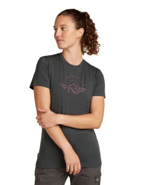 ICEBREAKER W 150 Tech Lite SS Tee Sunrise Sumit, Obsidian velikost: S