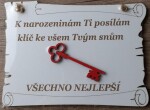 Mdeco Cedulka dřevěná - klíč k narozeninám