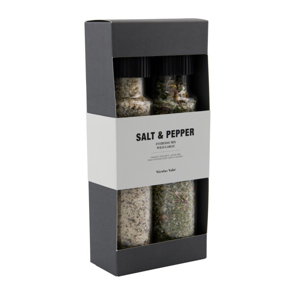 Nicolas Vahé Dárková sada solí Nicolas Vahé – Everyday mix & Wild Garlic, černá barva, multi barva, sklo