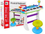 Mamido Dětský elektrický keyboard se stolečkem modrý