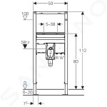 GEBERIT - Duofix Montážní prvek pro umyvadlo, 112 cm, stojánková armatura s funkčním boxem pod omítku, se zápachovou uzávěrkou pod omítku 111.556.00.1