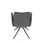 Židle jídelní, šedá látka, 360° vratný mechanismus, černý kov