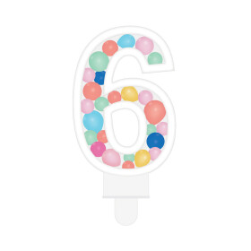 Svíčka dortová barevné lentilky číslo 6 - Albi