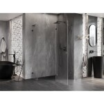 MEXEN/S - Lunar L sprchový kout pětiboký křídlový pravá 100 x 80, transparent, grafit metal 831L-100P-080L-95-00-P
