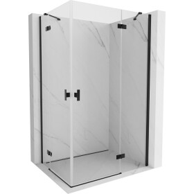 MEXEN/S - Mist H Duo sprchový kout dveře křídlové 80 x 90, transparent, černá 8A5-080L-090P-70-00