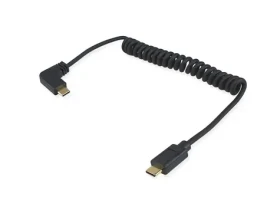 Equip černá / Kabel USB-C na USB-C / USB 2.0 / 90° spirálový / 1 m (128889)