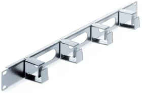 Intellinet šedá / Panel pro správu kabelů / 19" / 1U / 4 plastové kroužky (711043)
