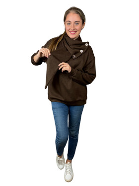 HOSH Dámská mikina Kora Velikost: UNI, Barva: Tmavě hnědá