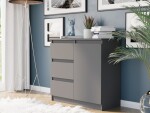 DumDekorace Komoda R-80-S3 se zásuvkami 80 cm - různé barevné varianty antracit