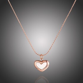 Ocelový náhrdelník Abrami Gold - chirurgická ocel, srdce, Zlatá 41 cm + 4 cm (prodloužení)