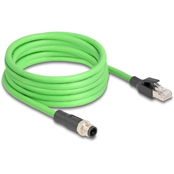 Delock 80429 RJ45 / M 12 síťové kabely, propojovací kabely Kabel SF/UTP 5.00 m zelená 1 ks