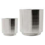 House Doctor Kovový obal na květináč Bailey Silver Finish Větší, stříbrná barva, kov