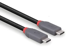 Lindy Anthra Line černá / USB kabel / USB4 Gen 3x2 / USB-C / 240 W PD / 40 Gbit/s / 0,8 m (36956)